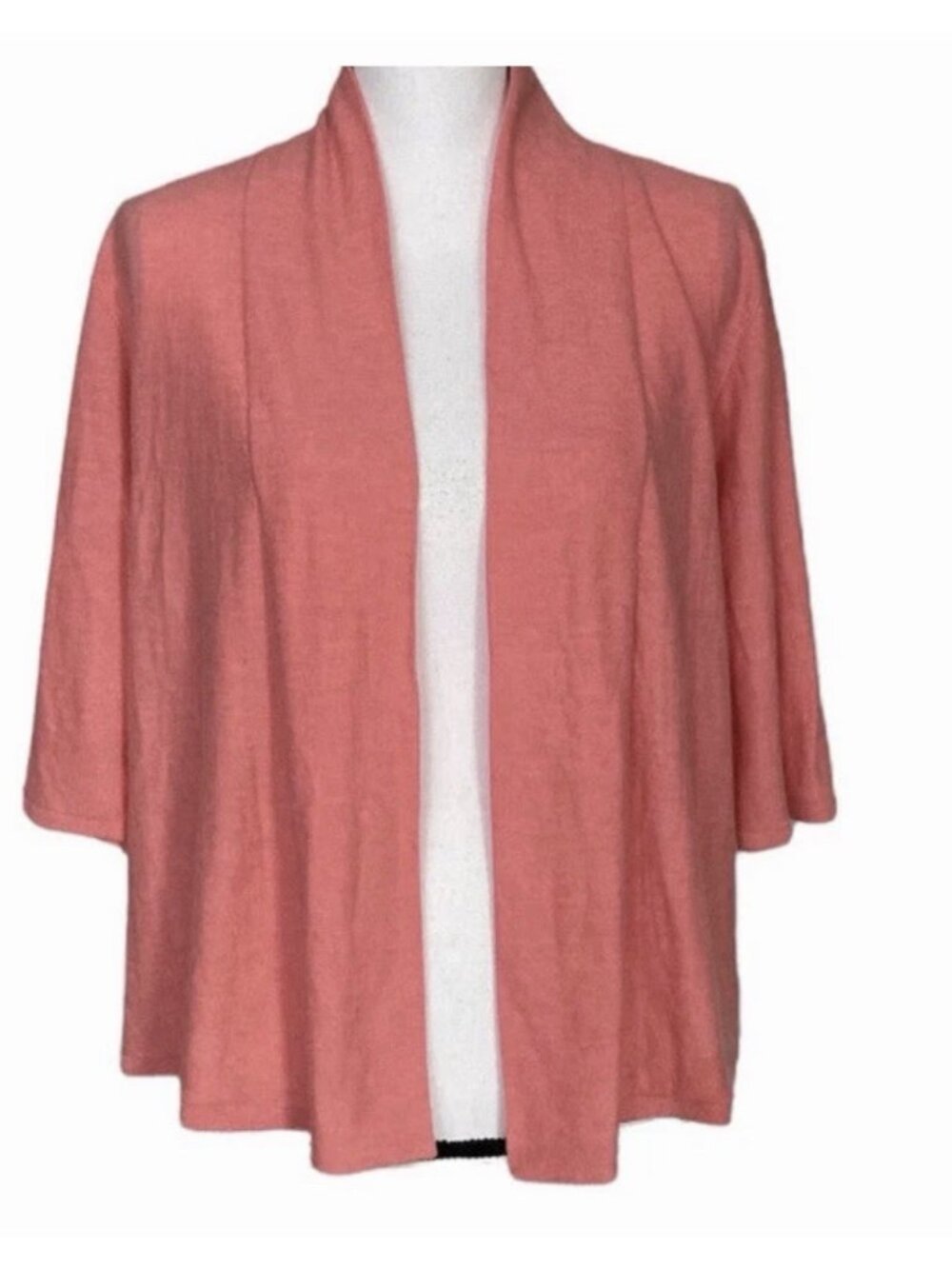 Eileen Fisher Cashmere Featherweight Cardigan 1X Pink Open Front NWT Luxe